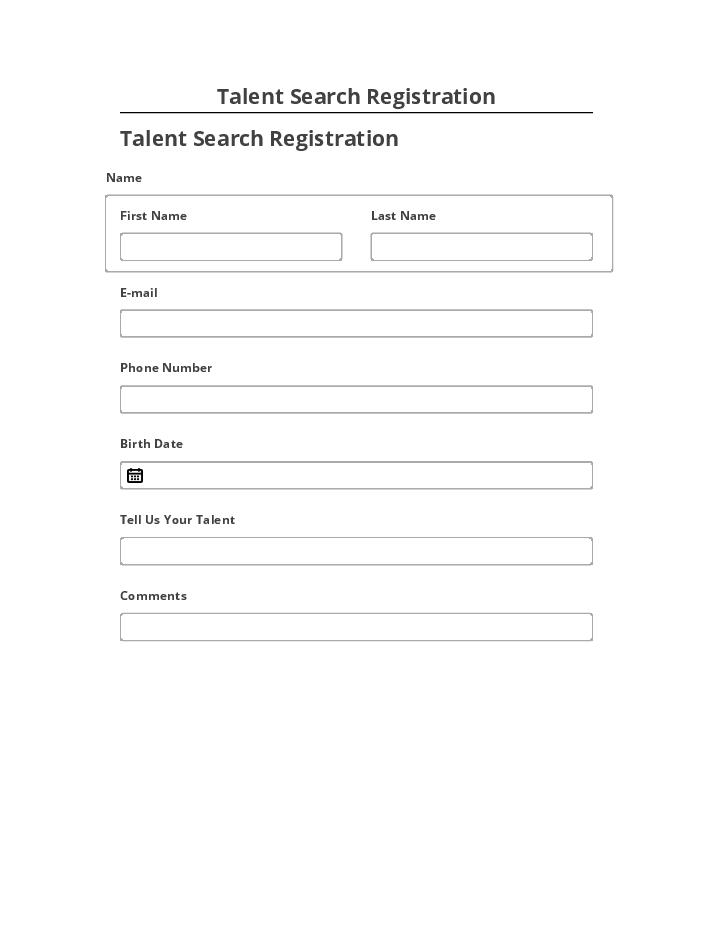Incorporate Talent Search Registration