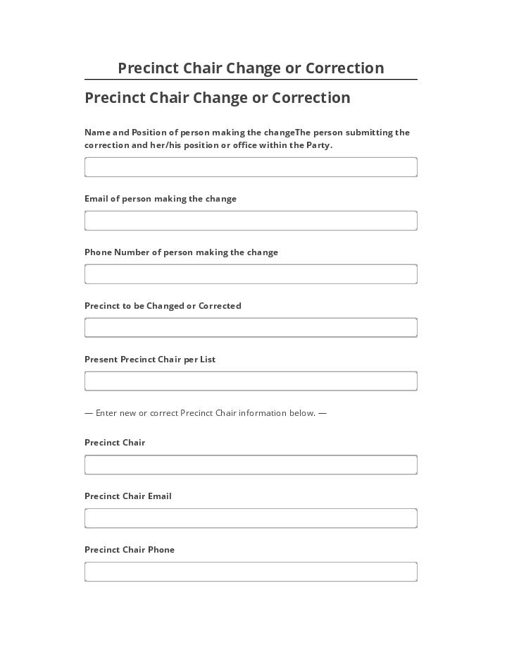 Update Precinct Chair Change or Correction