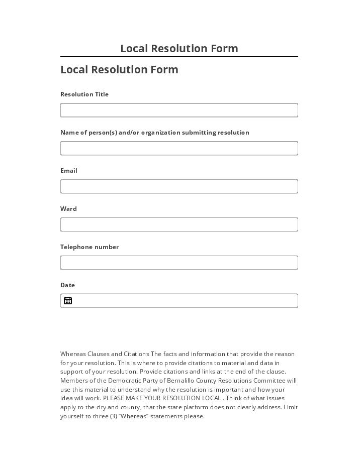 Arrange Local Resolution Form Netsuite