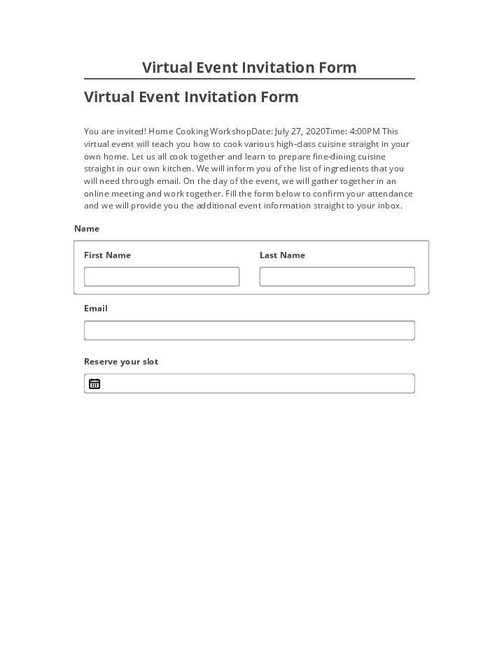 Export Virtual Event Invitation Form Salesforce
