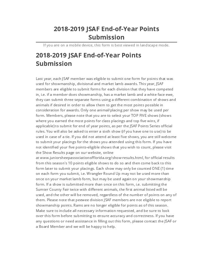 Automate 2018-2019 JSAF End-of-Year Points Submission Salesforce