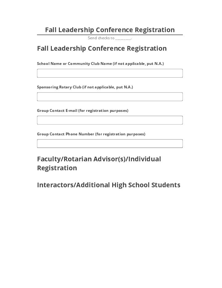 Arrange Fall Leadership Conference Registration