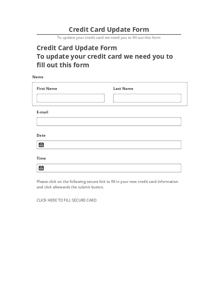Pre-fill Credit Card Update Form Netsuite