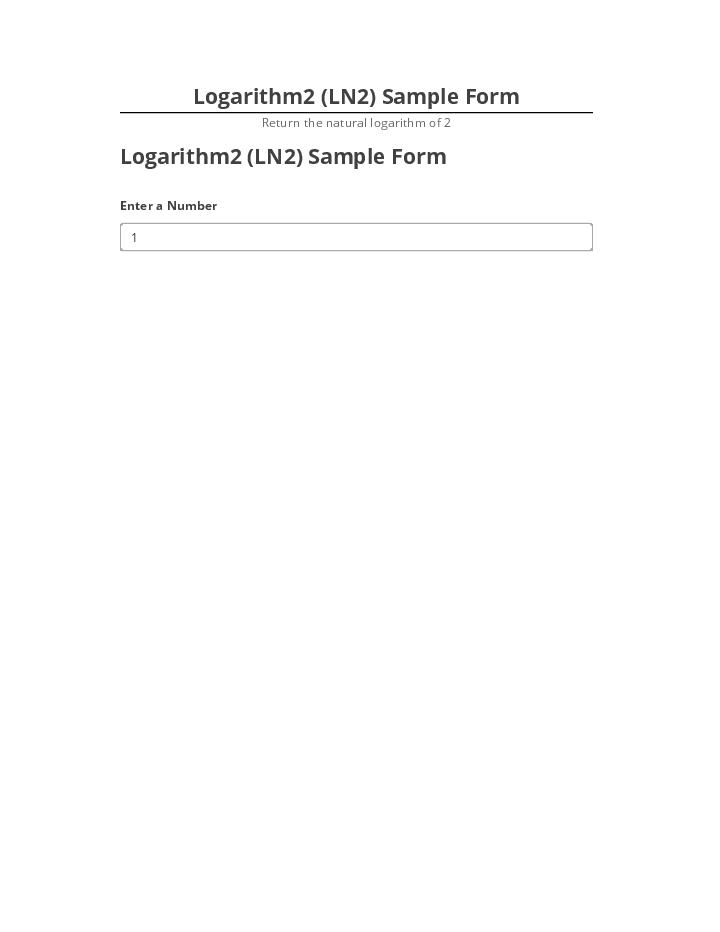 Integrate Logarithm2 (LN2) Sample Form