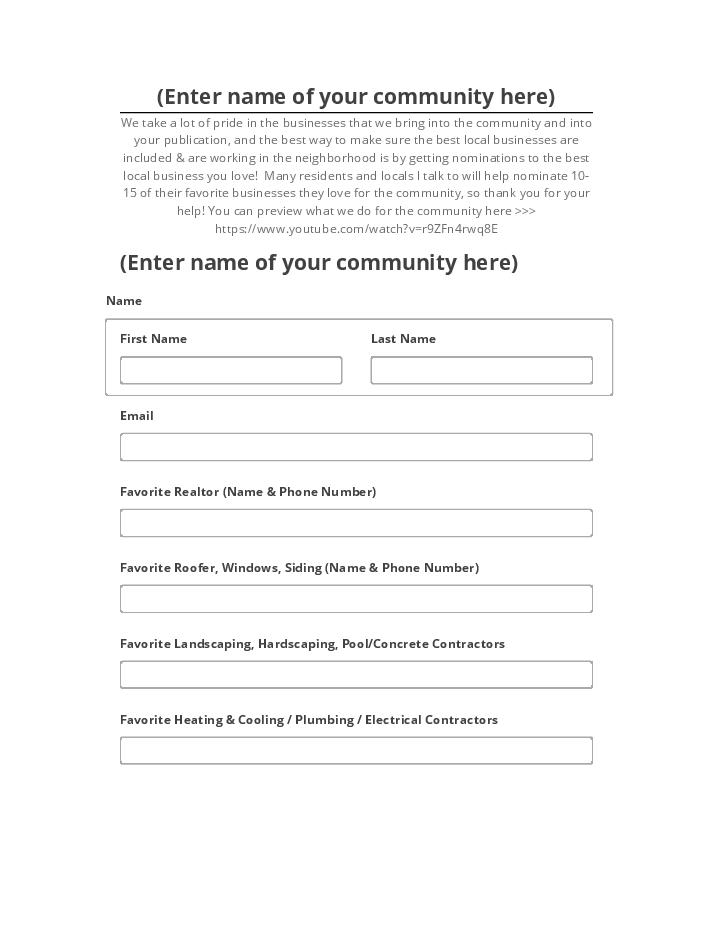 Export (Enter name of your community here) Salesforce