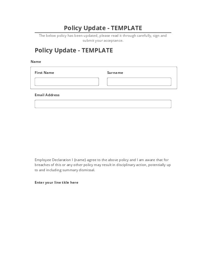 Synchronize Policy Update - TEMPLATE Microsoft Dynamics