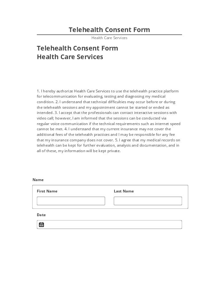 Arrange Telehealth Consent Form