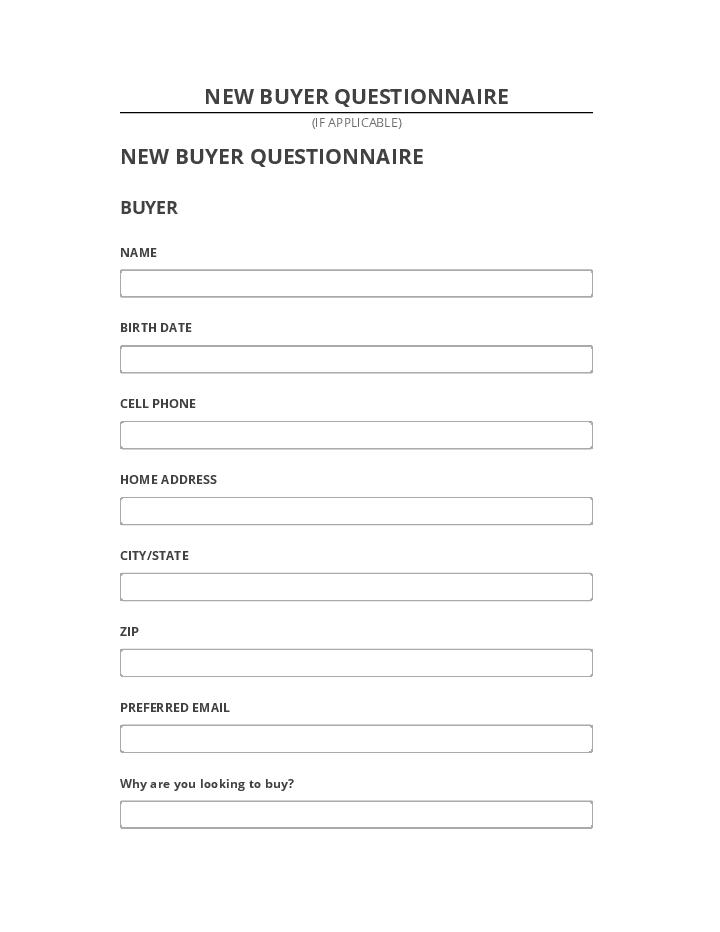 Extract NEW BUYER QUESTIONNAIRE Salesforce