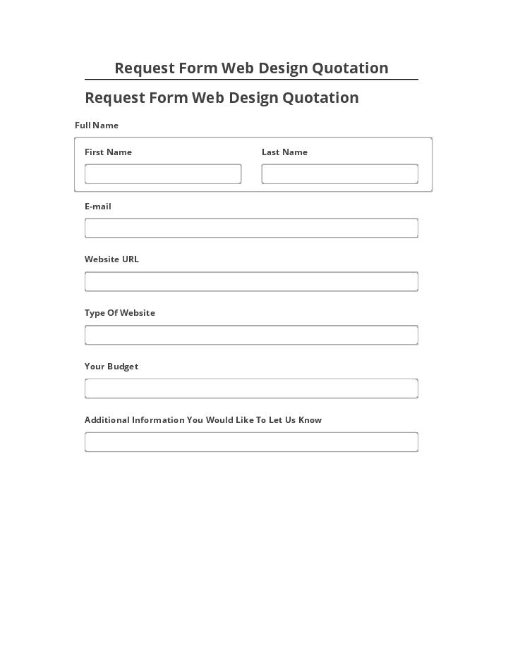 Arrange Request Form Web Design Quotation