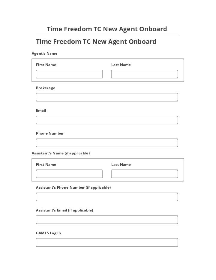 Update Time Freedom TC New Agent Onboard Netsuite