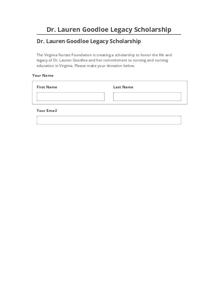 Pre-fill Dr. Lauren Goodloe Legacy Scholarship Microsoft Dynamics