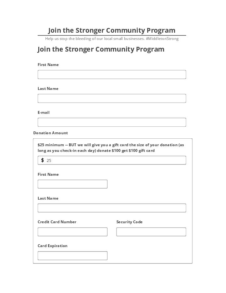 Incorporate Join the Stronger Community Program