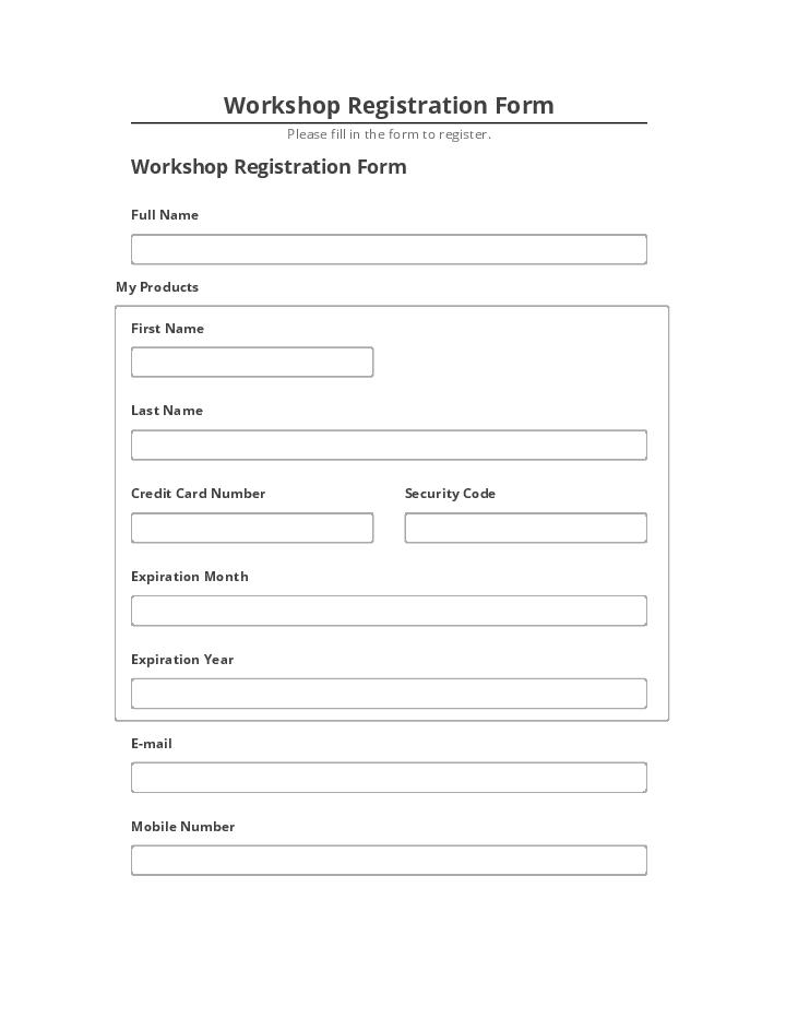 Archive Workshop Registration Form Netsuite