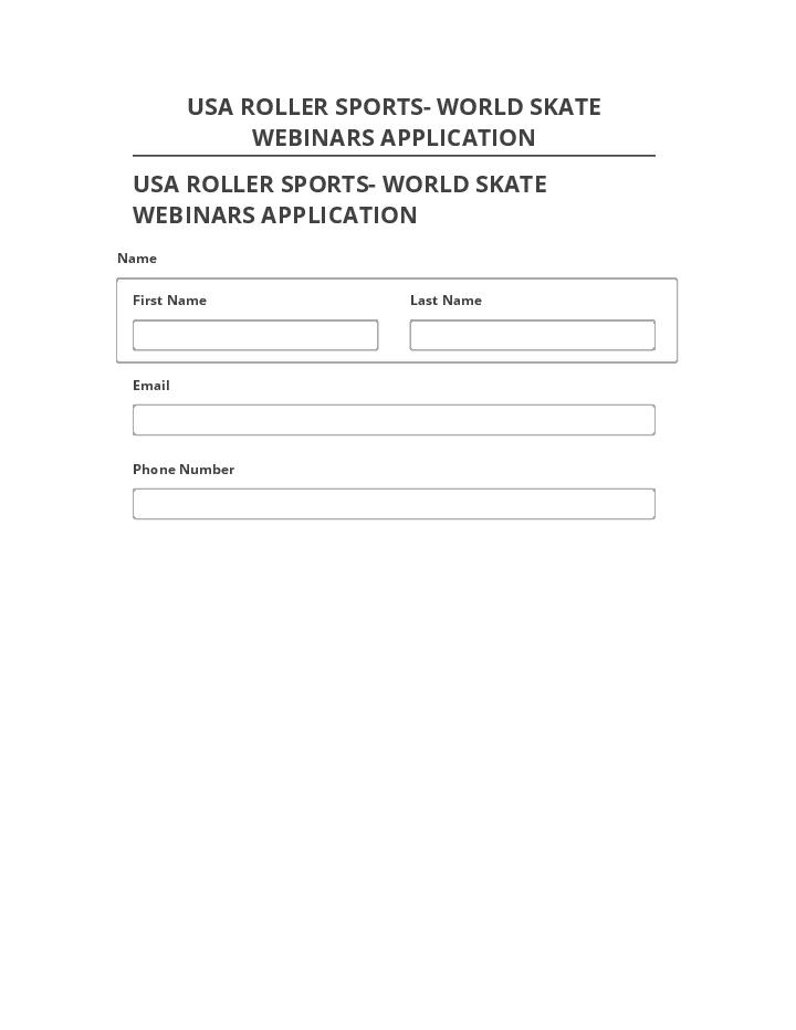 Automate USA ROLLER SPORTS- WORLD SKATE WEBINARS APPLICATION Salesforce