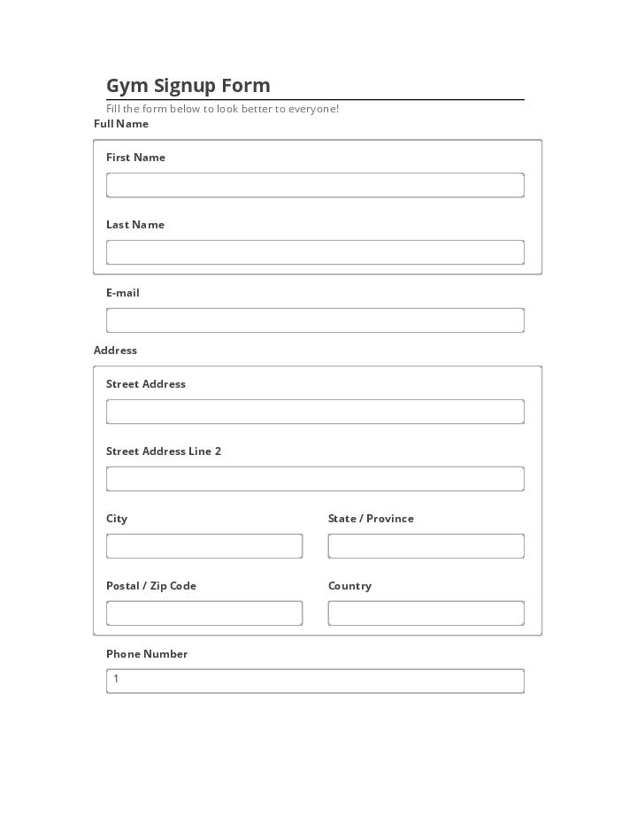 Automate Gym Signup Form Netsuite