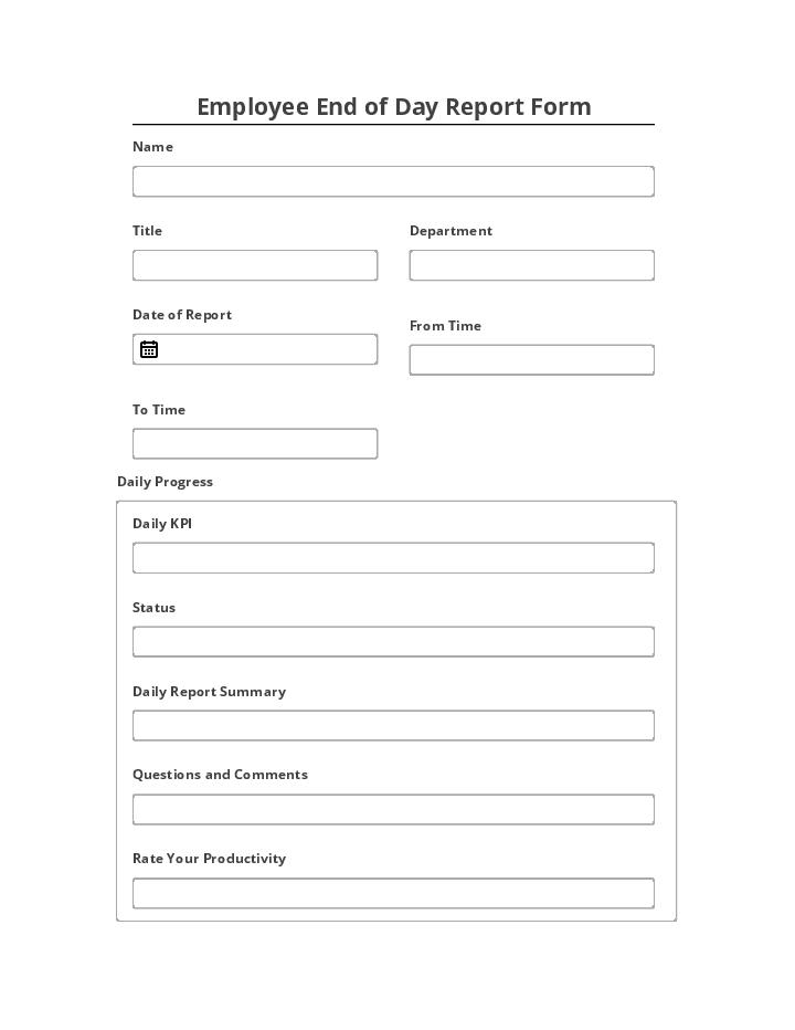 Manage Employee End of Day Report Form Microsoft Dynamics