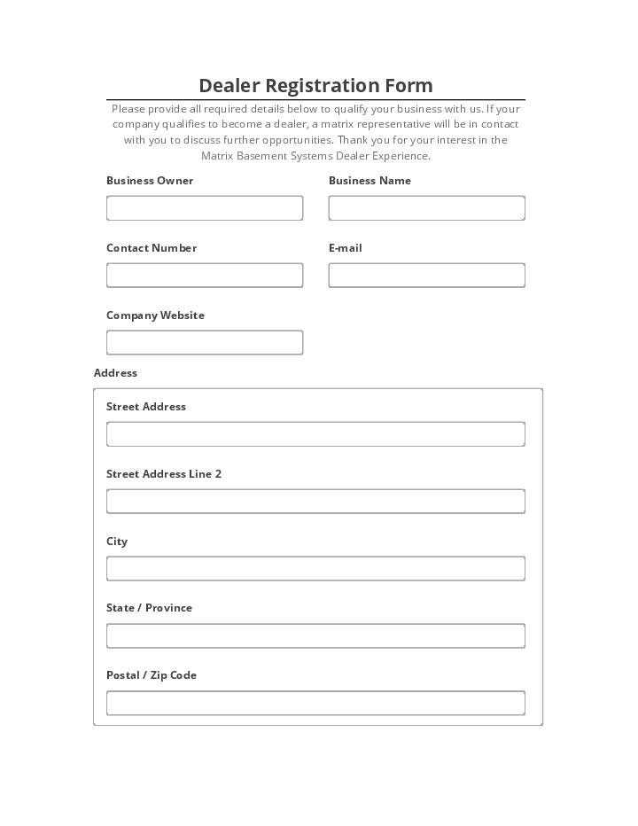 Update Dealer Registration Form Salesforce