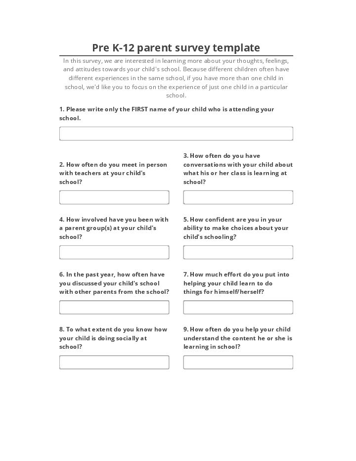 Archive Pre K-12 parent survey to Salesforce