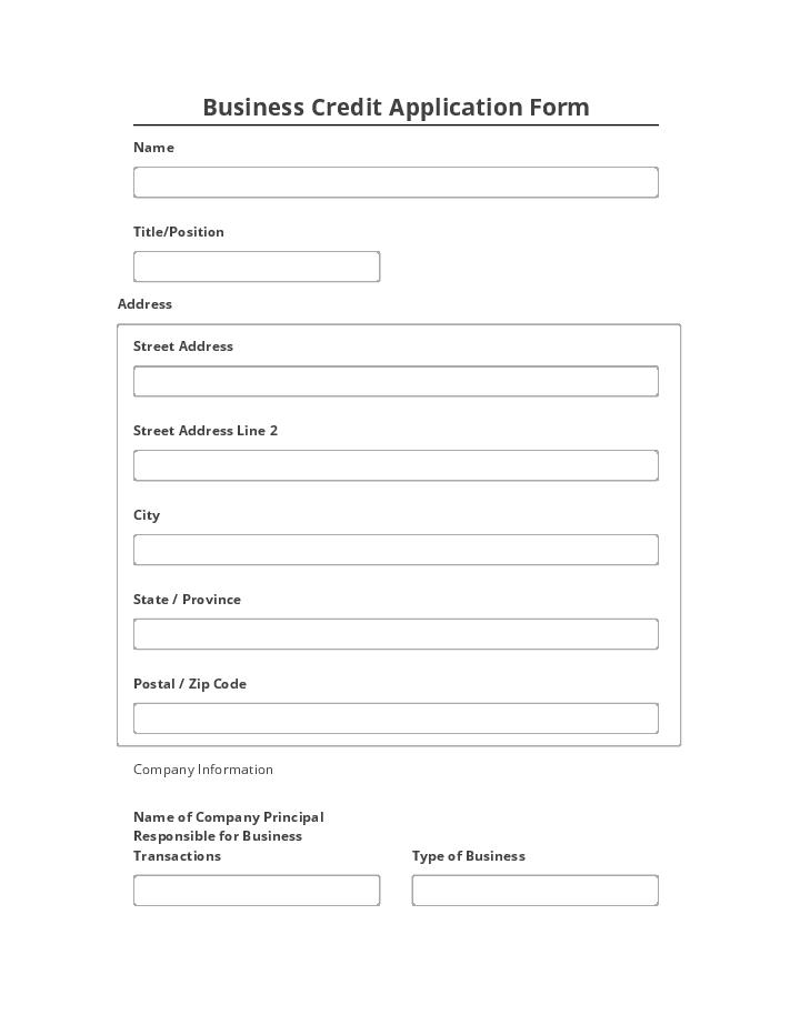 Incorporate Business Credit Application Form Netsuite