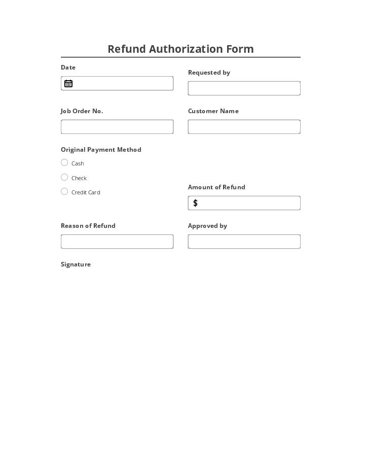 Synchronize Refund Authorization Form Netsuite