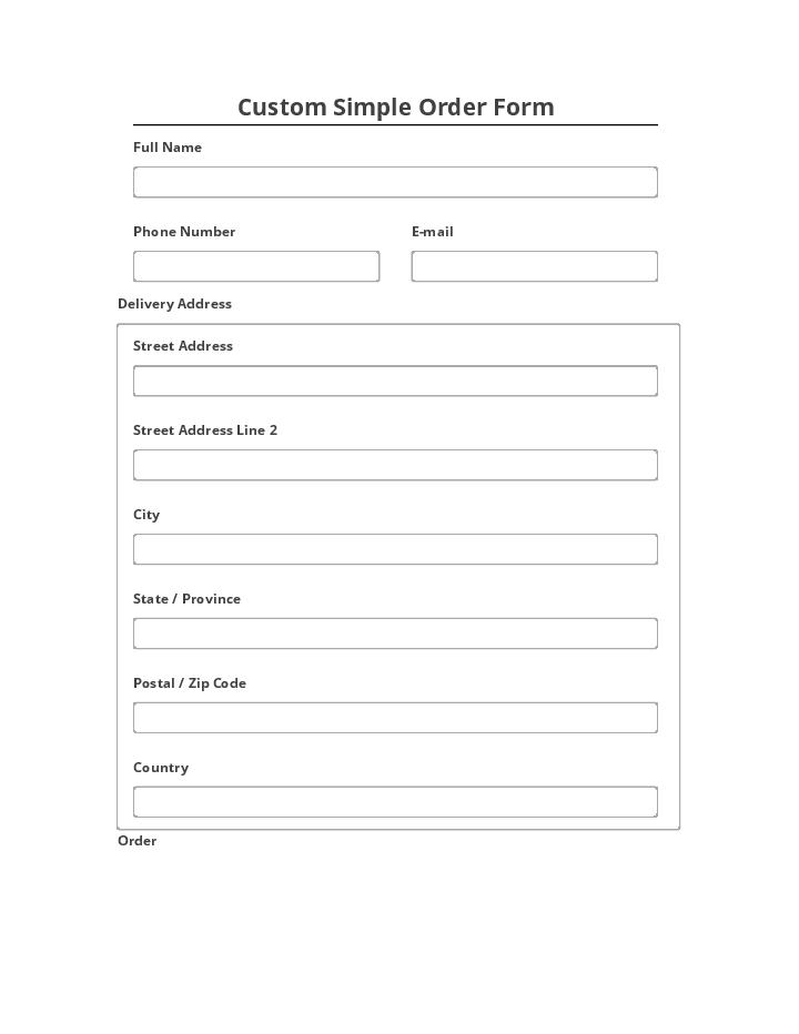 Pre-fill Custom Simple Order Form Salesforce