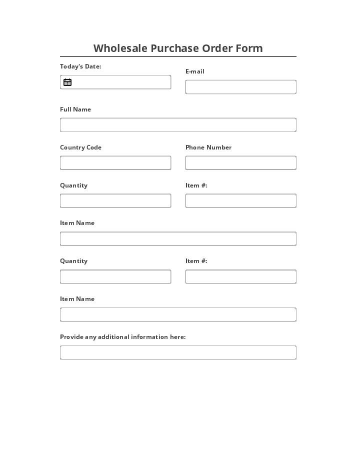 Archive Wholesale Purchase Order Form Salesforce