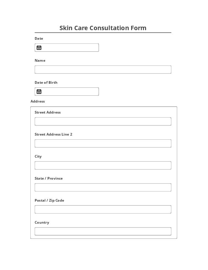 Synchronize Skin Care Consultation Form Netsuite