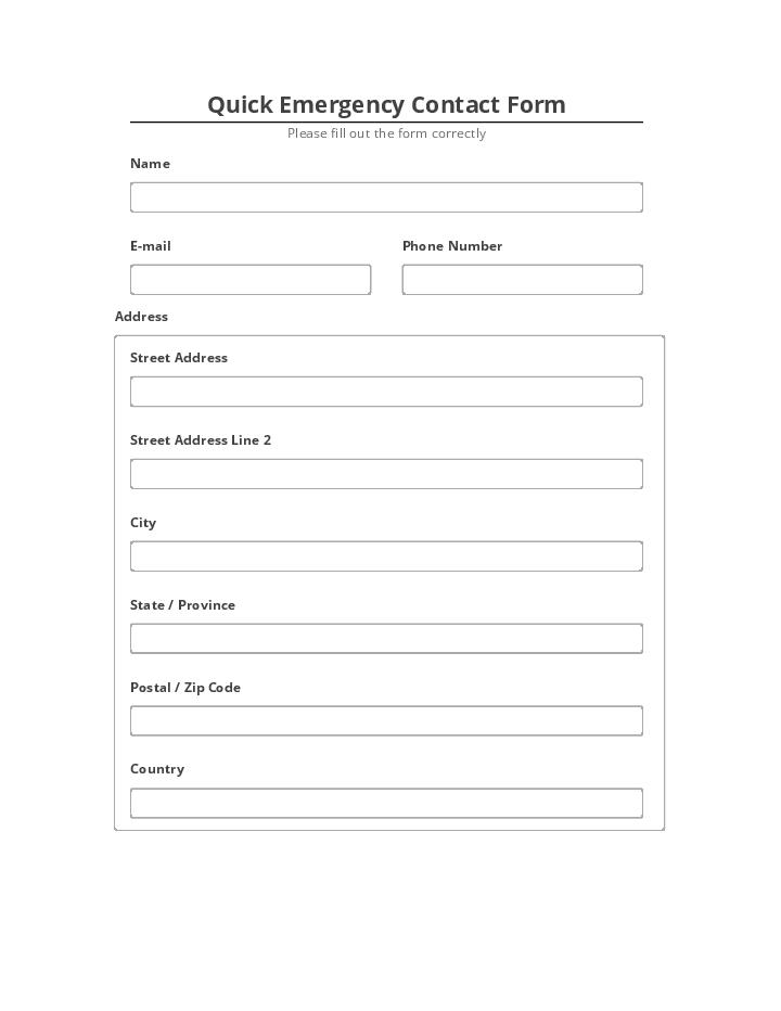 Arrange Quick Emergency Contact Form Netsuite