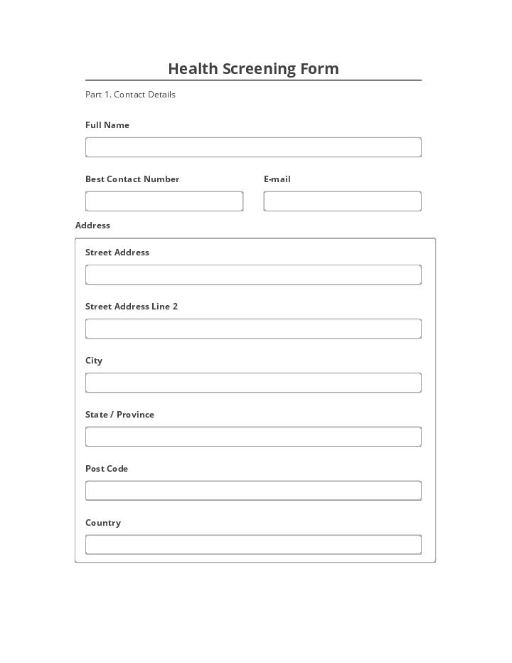Archive Health Screening Form Netsuite