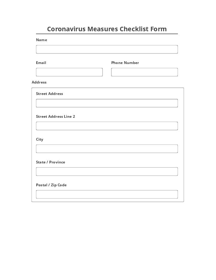 Update Coronavirus Measures Checklist Form Salesforce