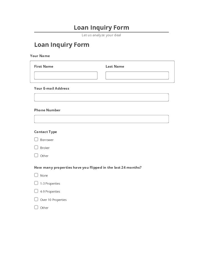 Incorporate Loan Inquiry Form in Netsuite