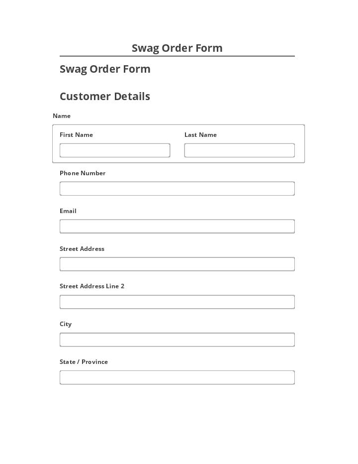 Synchronize Swag Order Form with Salesforce