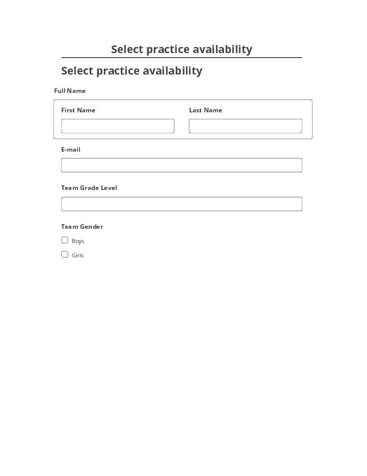 Automate Select practice availability in Salesforce