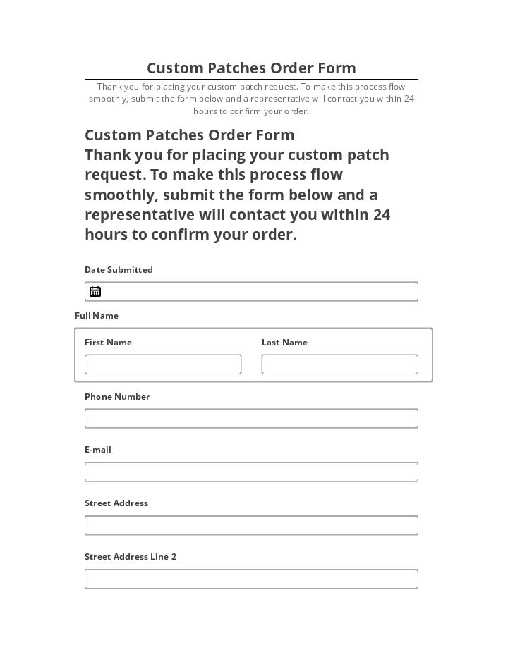 Arrange Custom Patches Order Form in Salesforce