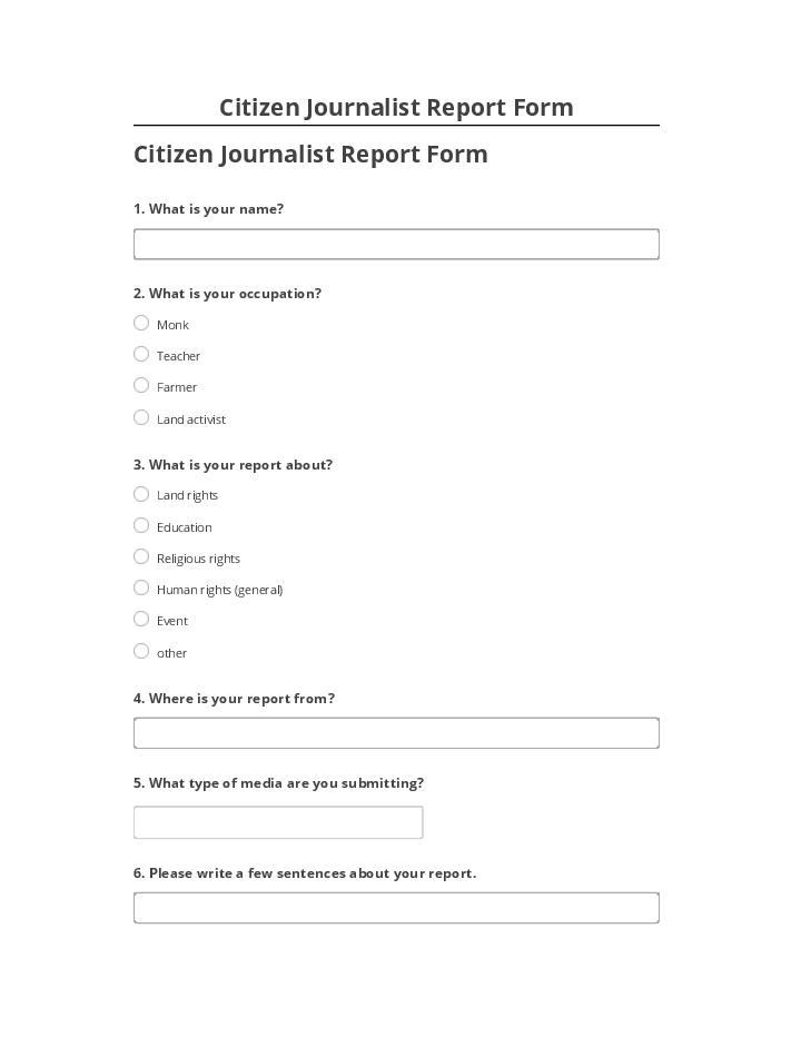 Extract Citizen Journalist Report Form from Microsoft Dynamics