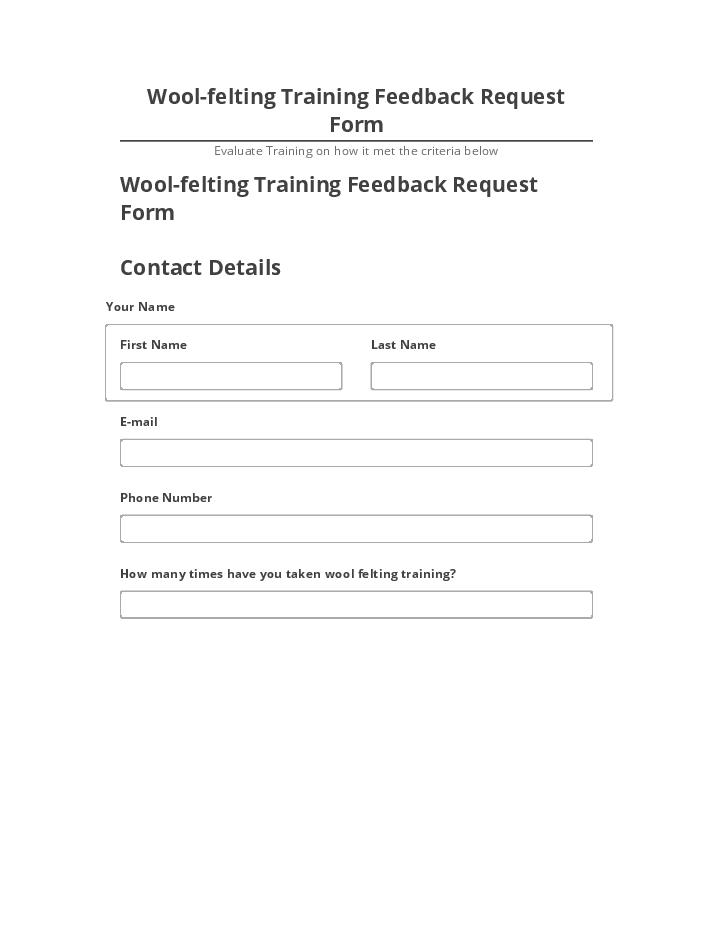 Update Wool-felting Training Feedback Request Form from Microsoft Dynamics