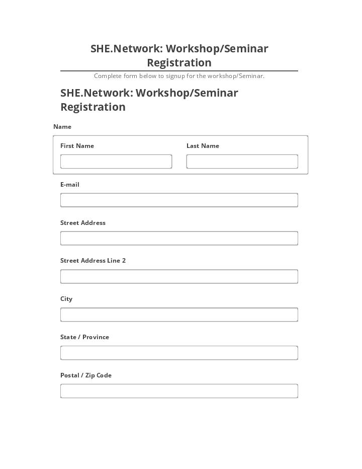 Arrange SHE.Network: Workshop/Seminar Registration in Microsoft Dynamics