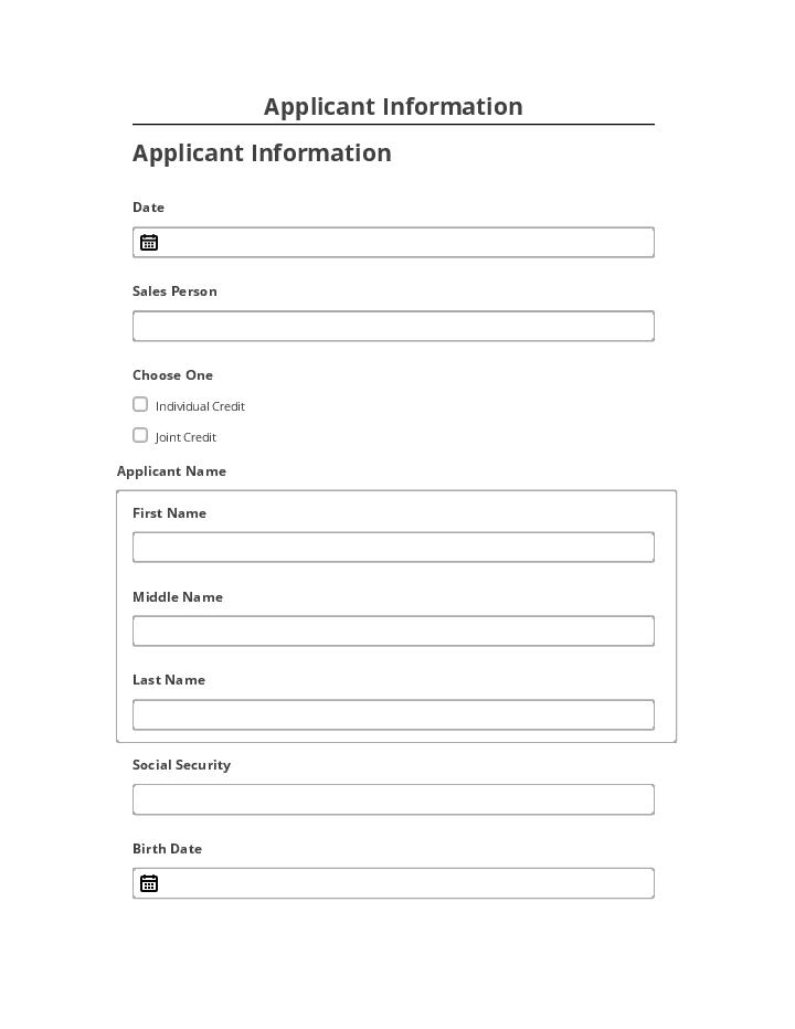 Manage Applicant Information in Netsuite