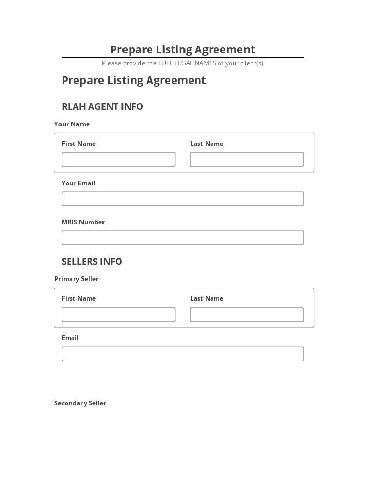 Update Prepare Listing Agreement from Netsuite